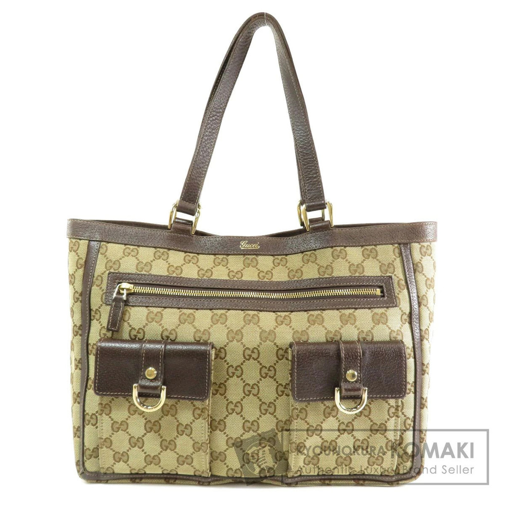 Gucci Original GG Canvas Abbey Pocket Tote Brown